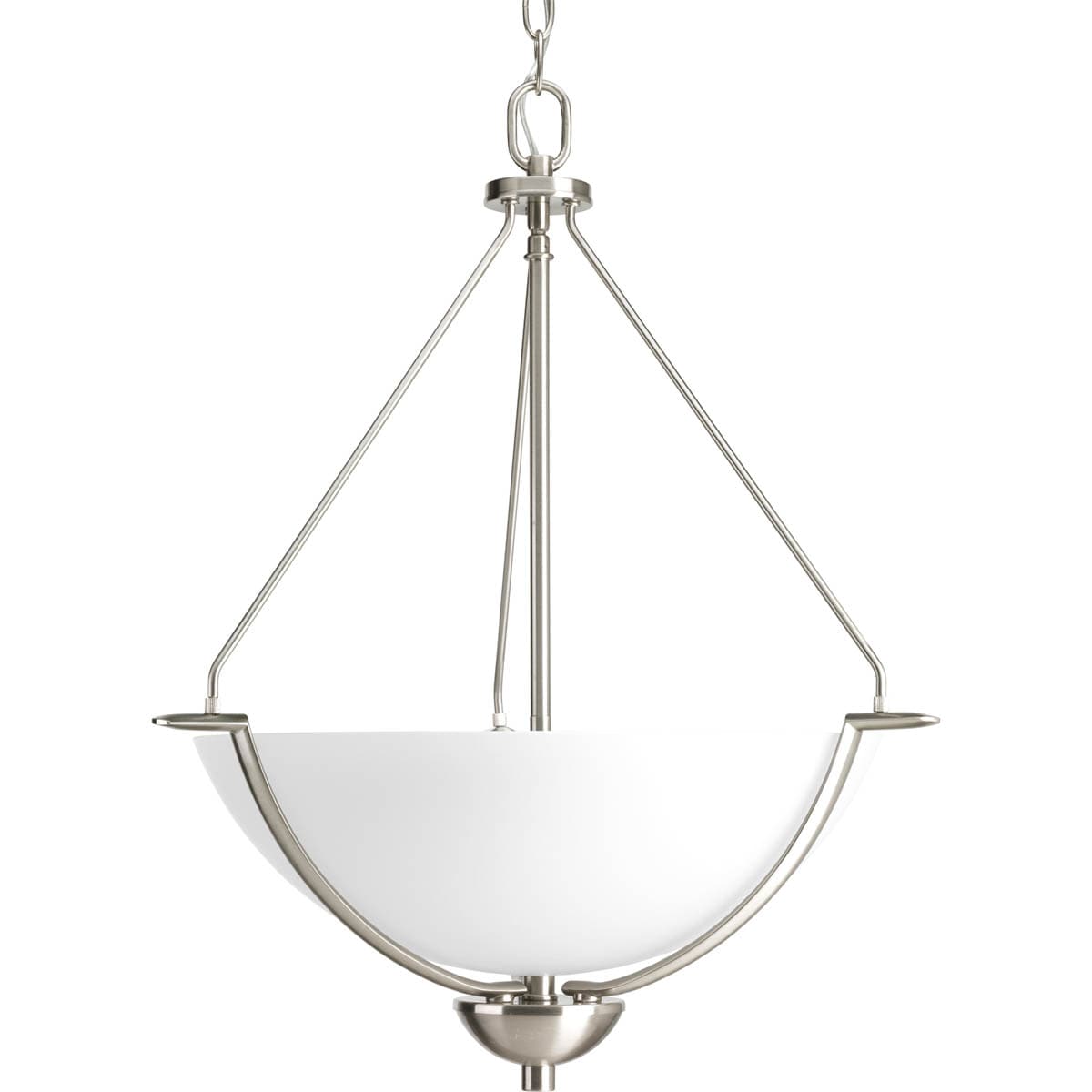 Progress Lighting Bravo 3 -Light Brushed Nickel Transitional For Use in Bedrooms, Dining Rooms, Foyers, Kitchens, Living Rooms Chandelier 599532