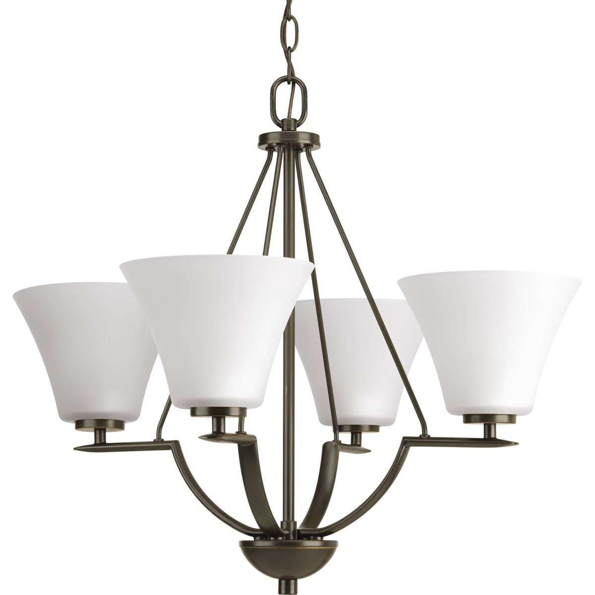 Progress Lighting Bravo 4 -Light Antique Bronze Transitional For Use in Bedrooms, Dining Rooms, Foyers, Kitchens, Living Rooms Chandelier 797731