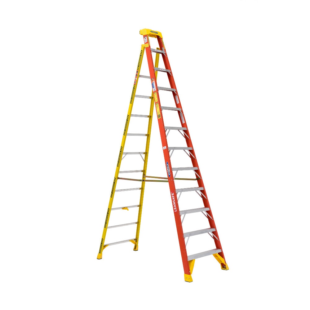 Werner L6200 12-ft Fiberglass Type 1A-300-lb Load Capacity Step Ladder L6212