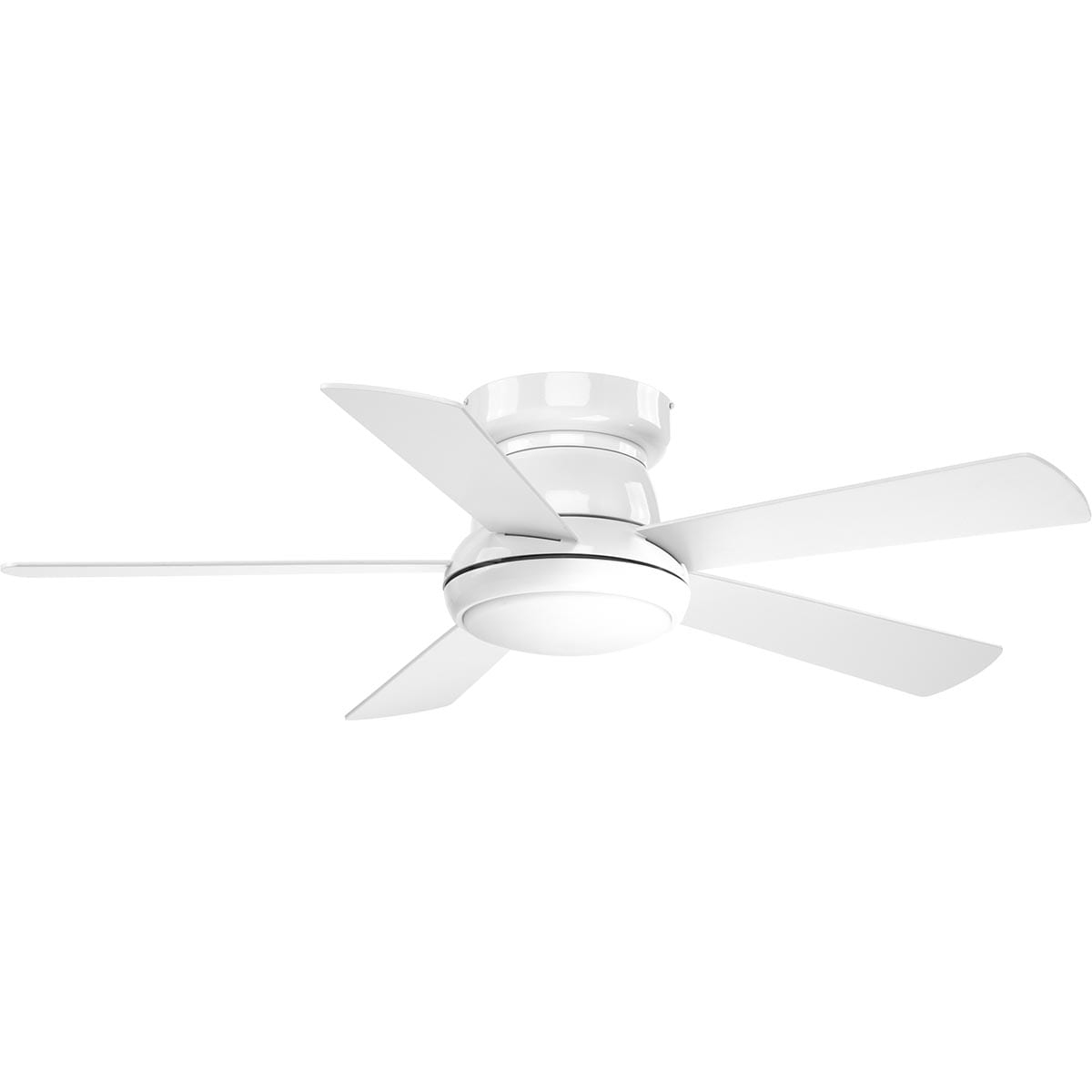 Progress Lighting Vox 52-in Integrated LED Flush Mount White with White Blades Ceiling Fan With Light - Remote Included ( 5 -Blade ) 4966937