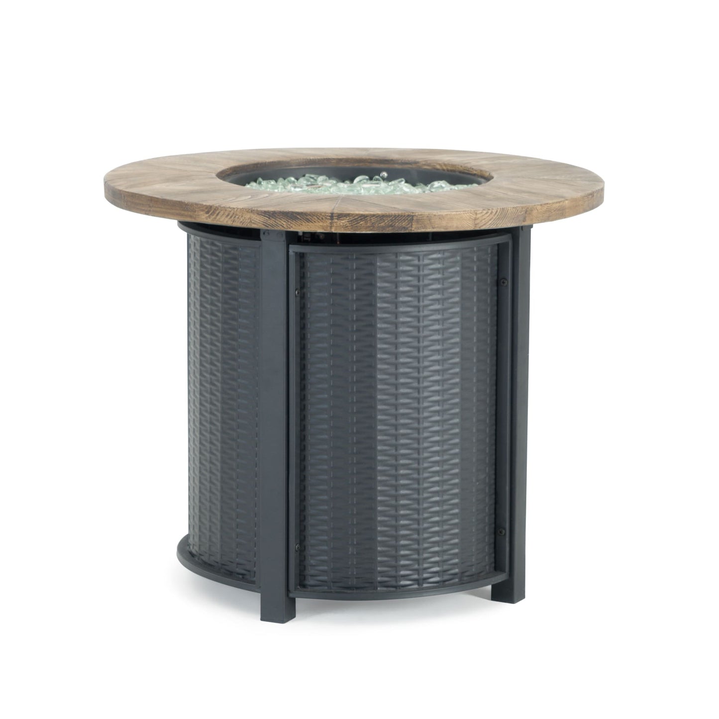 Sego Lily Logan 30-in W 40000 Maximum BTUs Aluminum Round Liquid propane Fire pit table