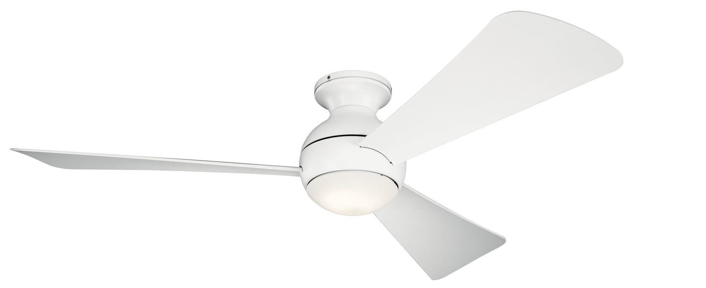 Kichler Sola 54-in Integrated LED Outdoor Downrod or Flush Mount Matte White with Matte White Blades Ceiling Fan With Light ( 3 -Blade ) 1694981