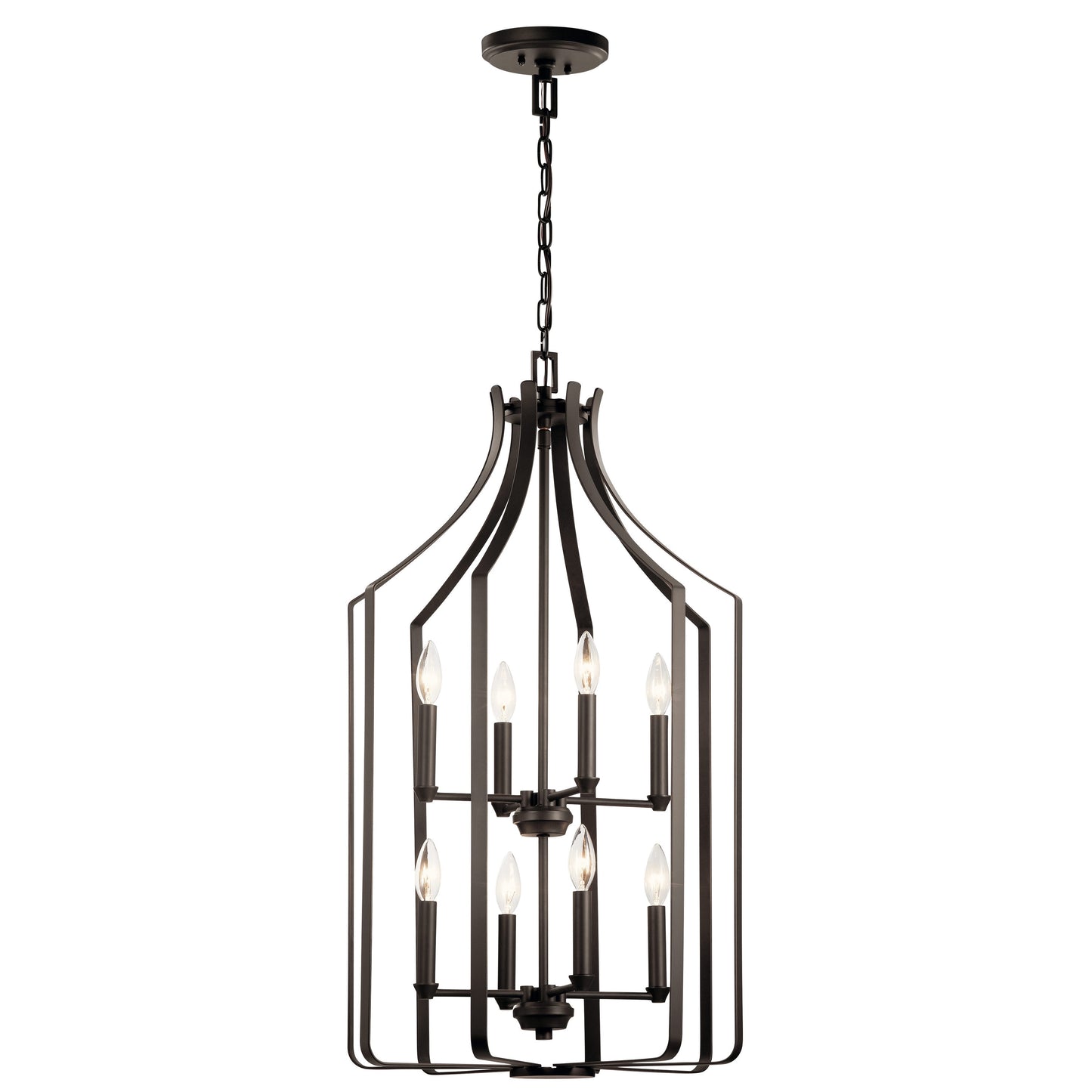 Kichler Morrigan 8 -Light Bronze Traditional Cage For Use in Bedrooms, Dining Rooms, Foyers, Kitchens, Living Rooms Chandelier 1958849