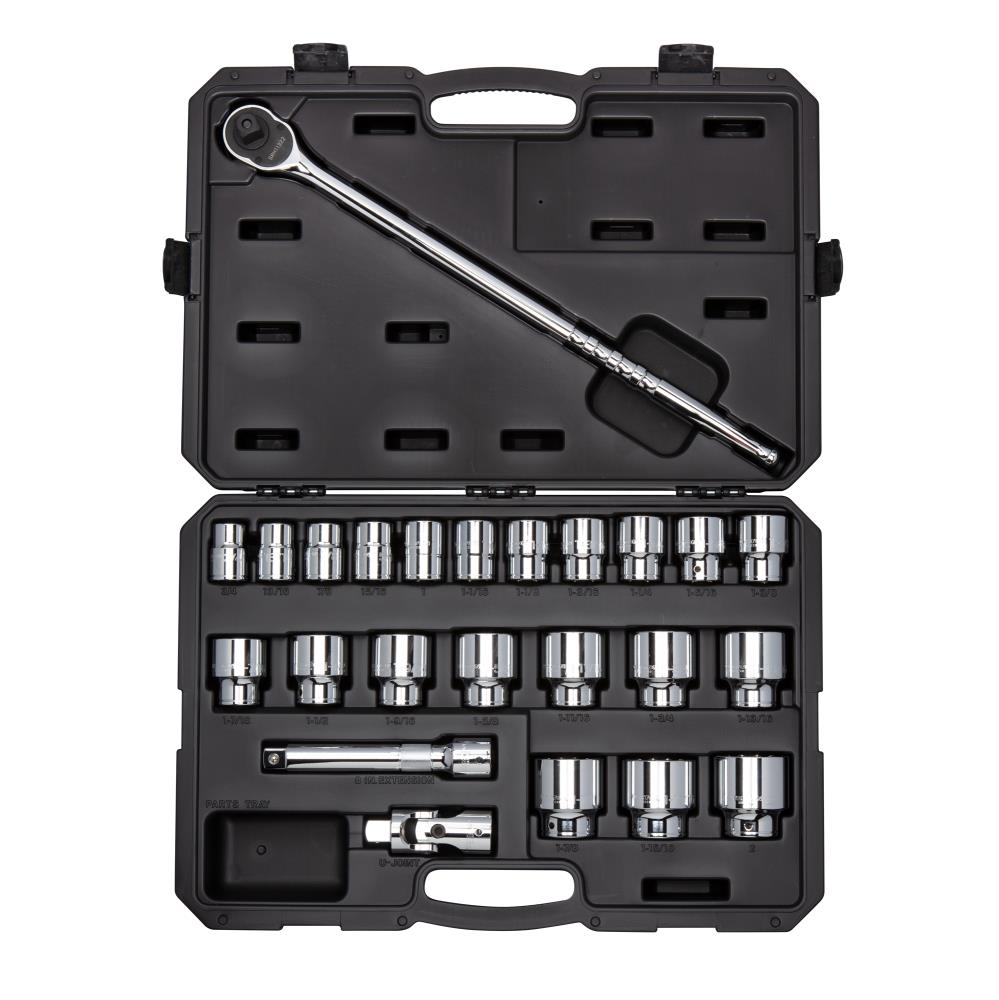 TEKTON 3/4-in Drive Standard (SAE) Shallow Socket Set (25-Pieces) SKT35104