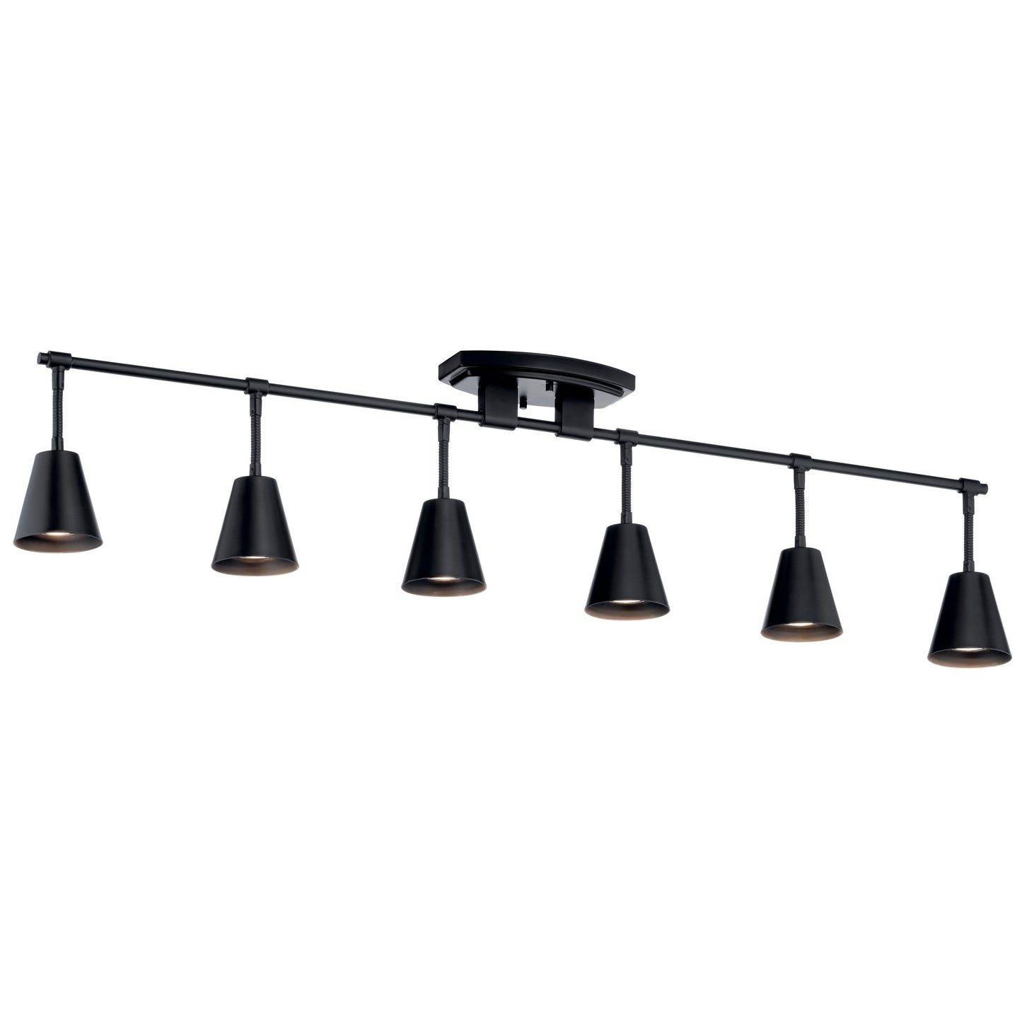 Kichler Sylvia 45-in 6 -Light Black G5.3 base Mid-century Track Bar 2645856