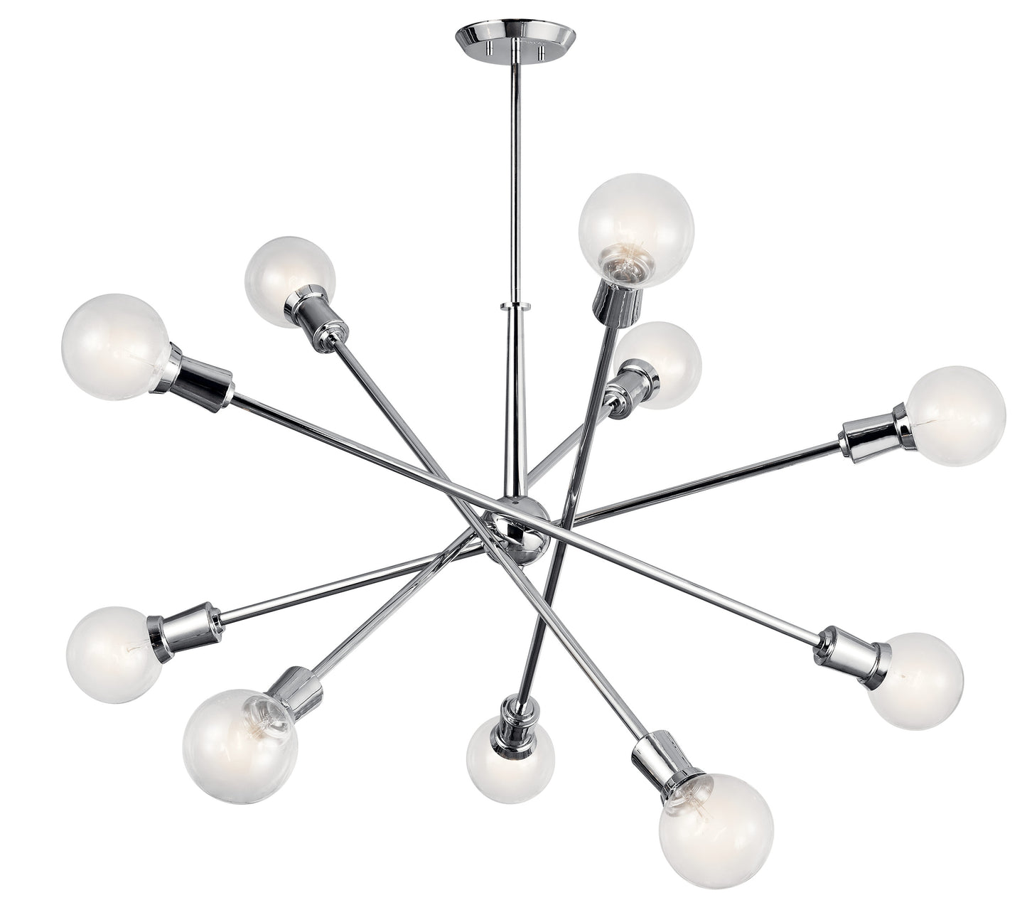 Kichler Armstrong 10 -Light Chrome Mid-century For Use in Bedrooms, Dining Rooms, Foyers, Kitchens, Living Rooms Chandelier 3073337