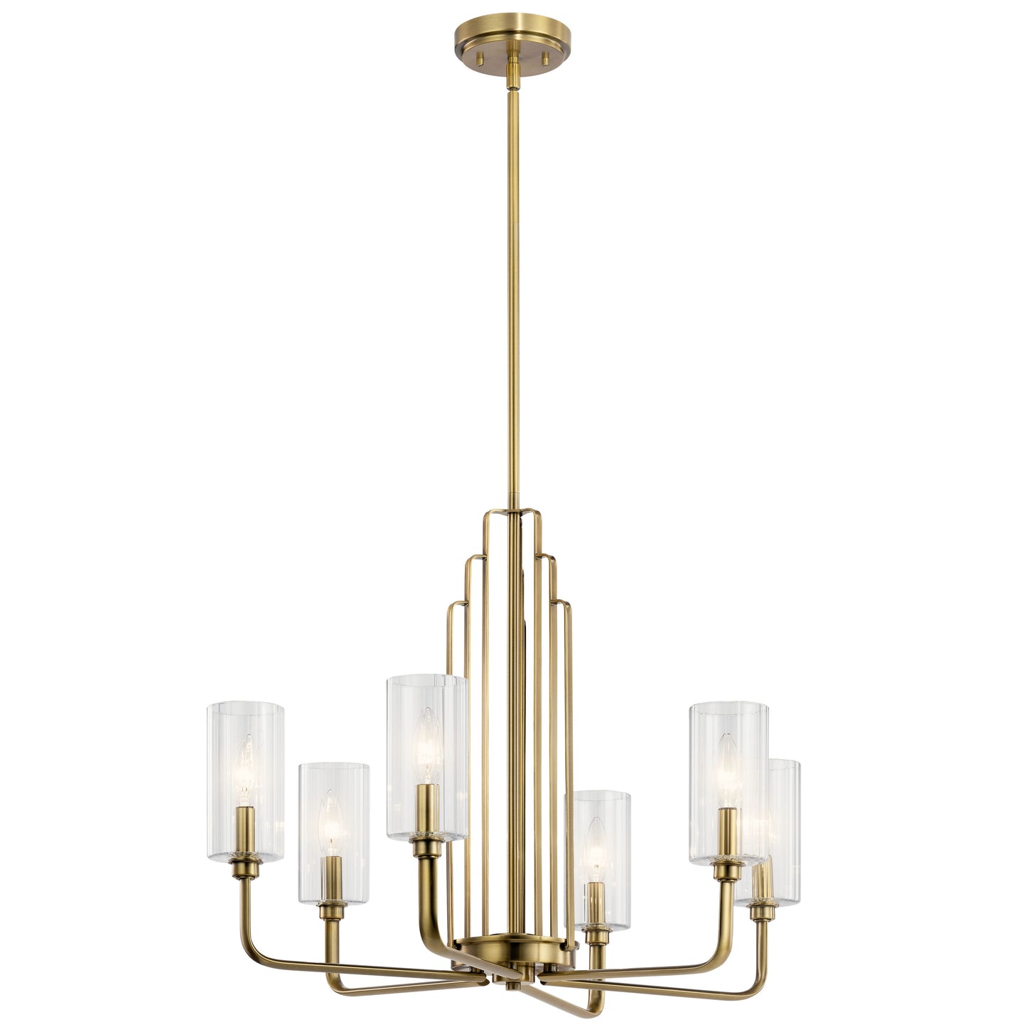 Kichler Kimrose 6 -Light Brushed Brass Vintage For Use in Bedrooms, Dining Rooms, Foyers, Kitchens, Living Rooms Chandelier 4663044