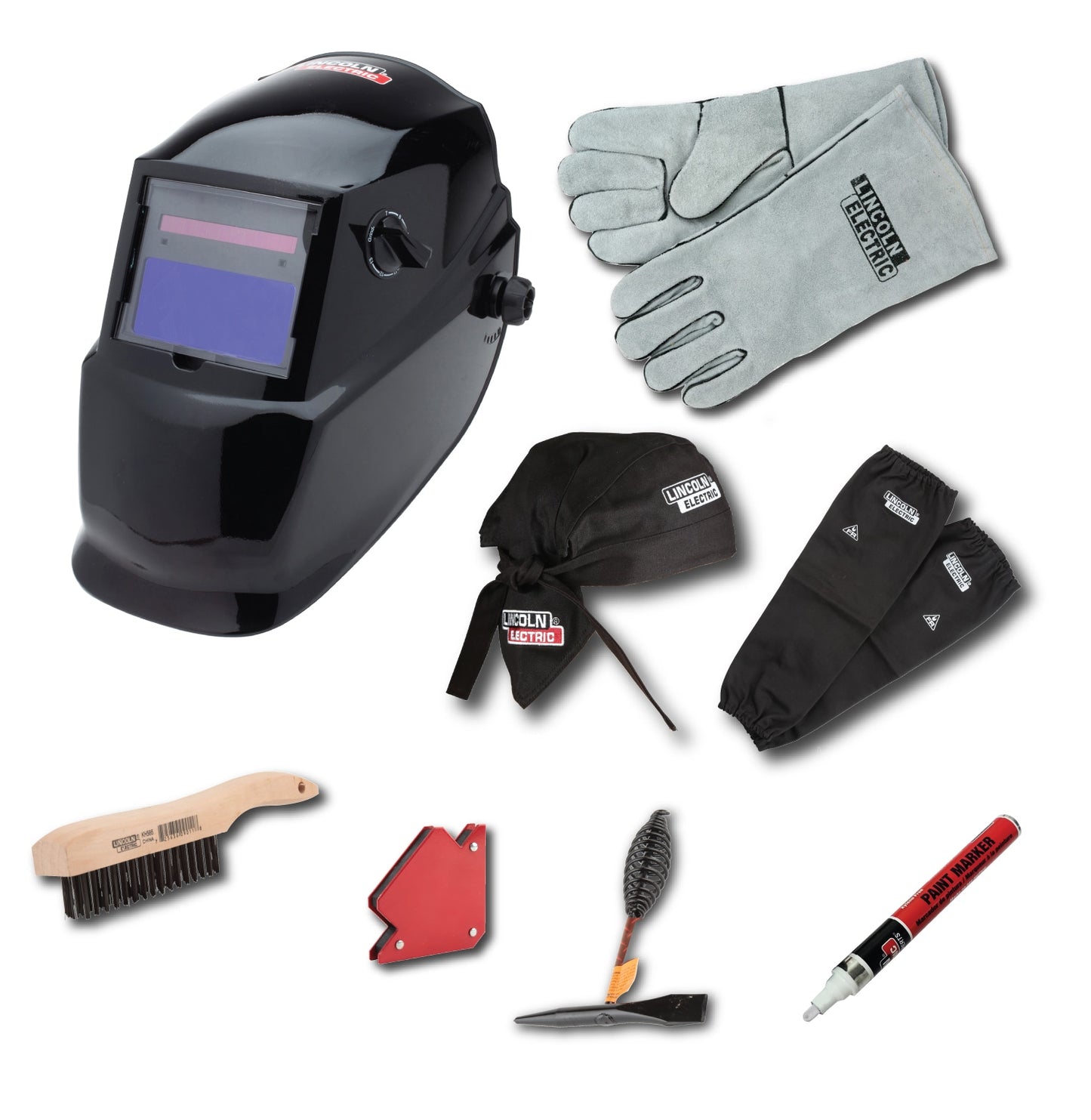 Lincoln Electric K3419-1 Auto-Darkening Welding Helmet, Glossy Black, Variable Shade, Grind Mode, Hard Hat Adaptor, 2 Sensors, Comfort Fit, Extra Lenses K4767-1
