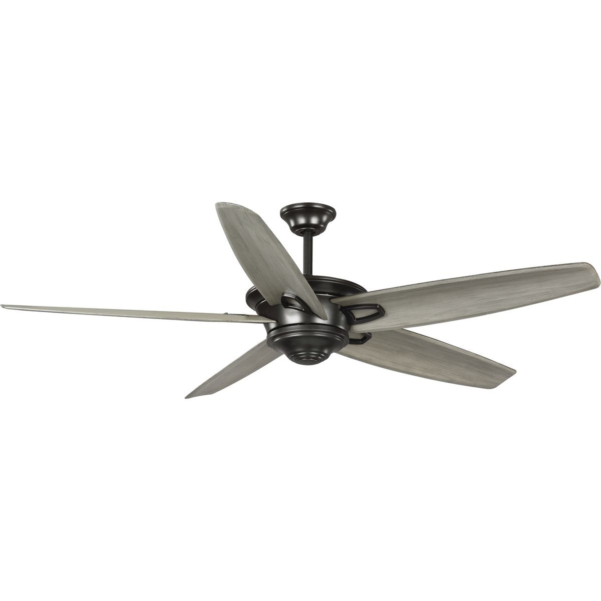 Progress Lighting Caleb 68-in Antique Bronze with Antique Wood Blades Propeller Ceiling Fan Light Kit Compatible - Remote Included ( 5 -Blade ) 4966767