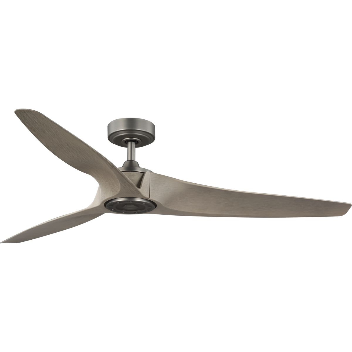 Progress Lighting Manvel 60-in Outdoor Antique Nickel with Antique Wood Blades Propeller Ceiling Fan Without Light - Remote Included ( 3 -Blade ) 4966822