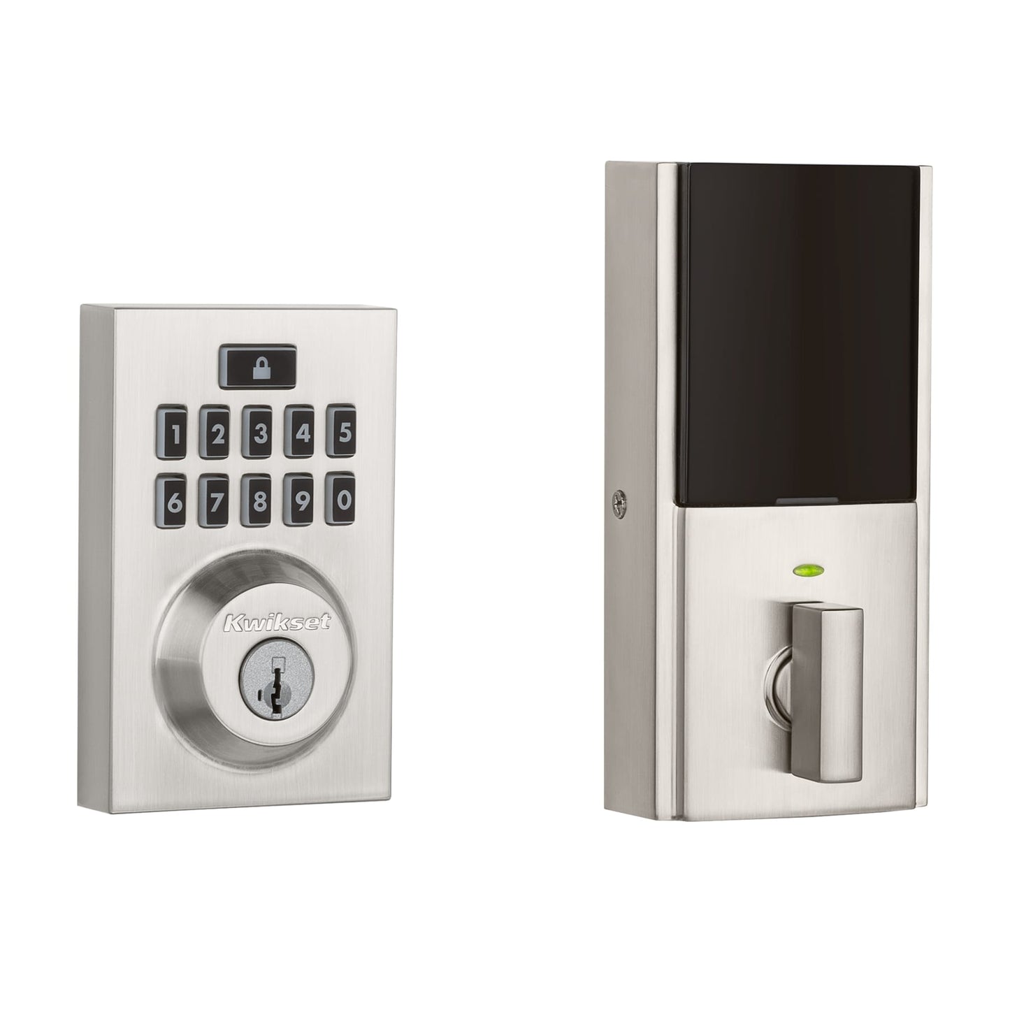 Kwikset 914 SmartCode Satin Nickel Smart Lock Electronic Deadbolt Smartkey with Keypad 99140-134