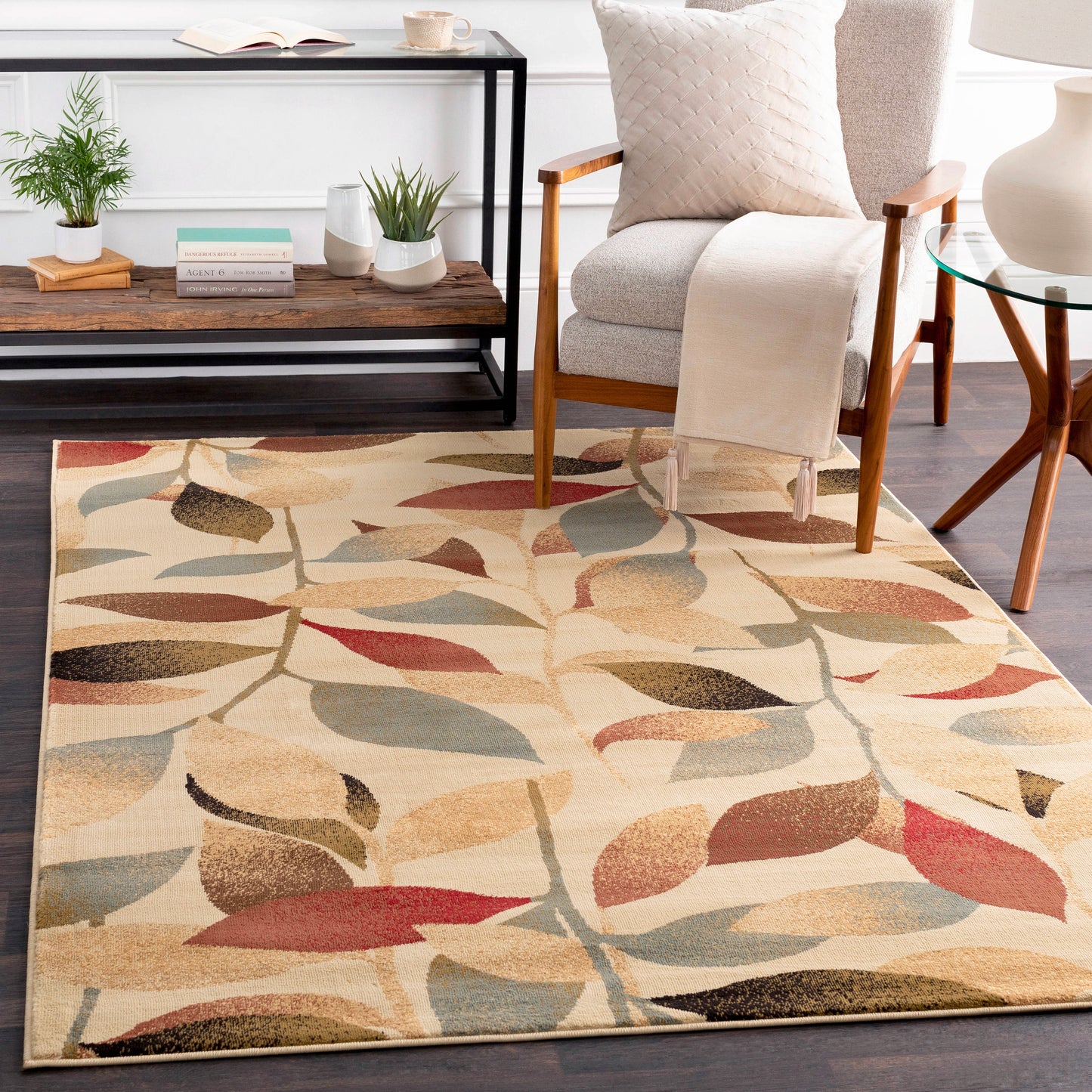 Livabliss Riley 2 x 3 (ft) Flatweave Beige Rectangular Indoor Floral/Botanical Tropical Pet Friendly Area rug