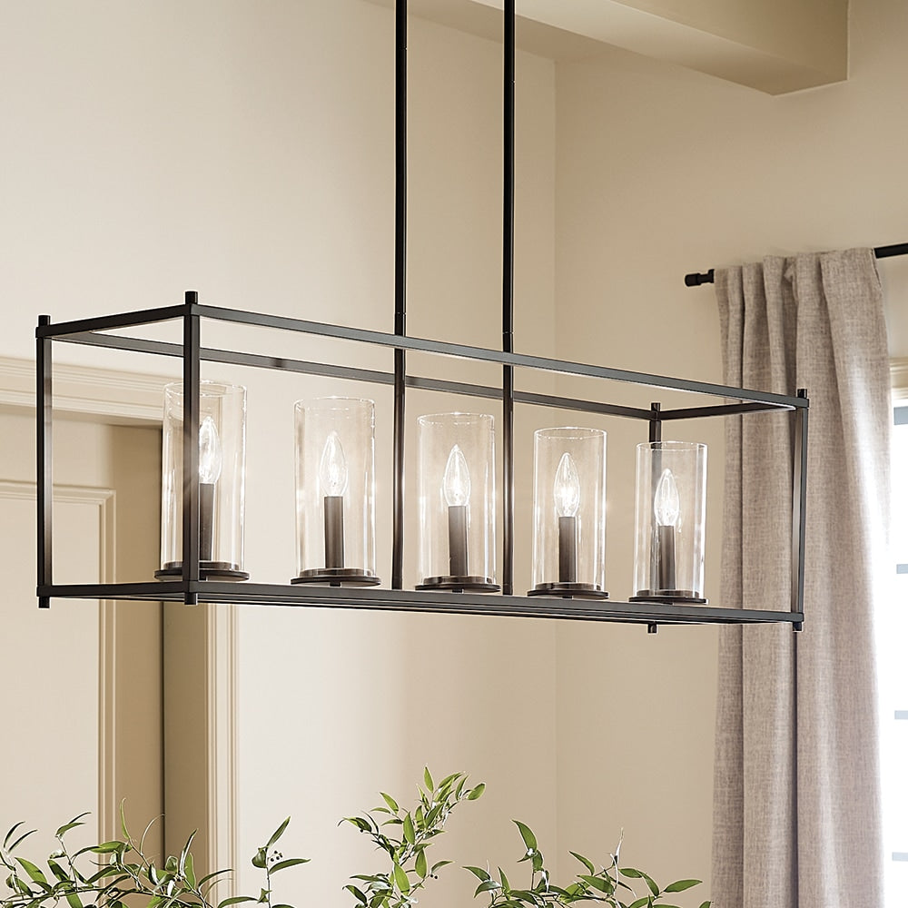 Kichler Crosby 5 -Light Black Modern/contemporary For Use in Bedrooms, Dining Rooms, Foyers, Kitchens, Living Rooms Chandelier 2416108