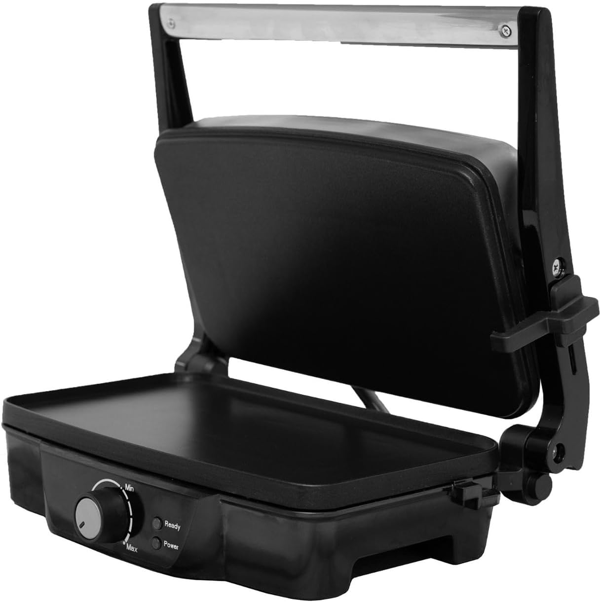 IMUSA Stainless Steel Panini Press Electric with Adjustable Temperature Settings and Nonstick Plates, 1200W