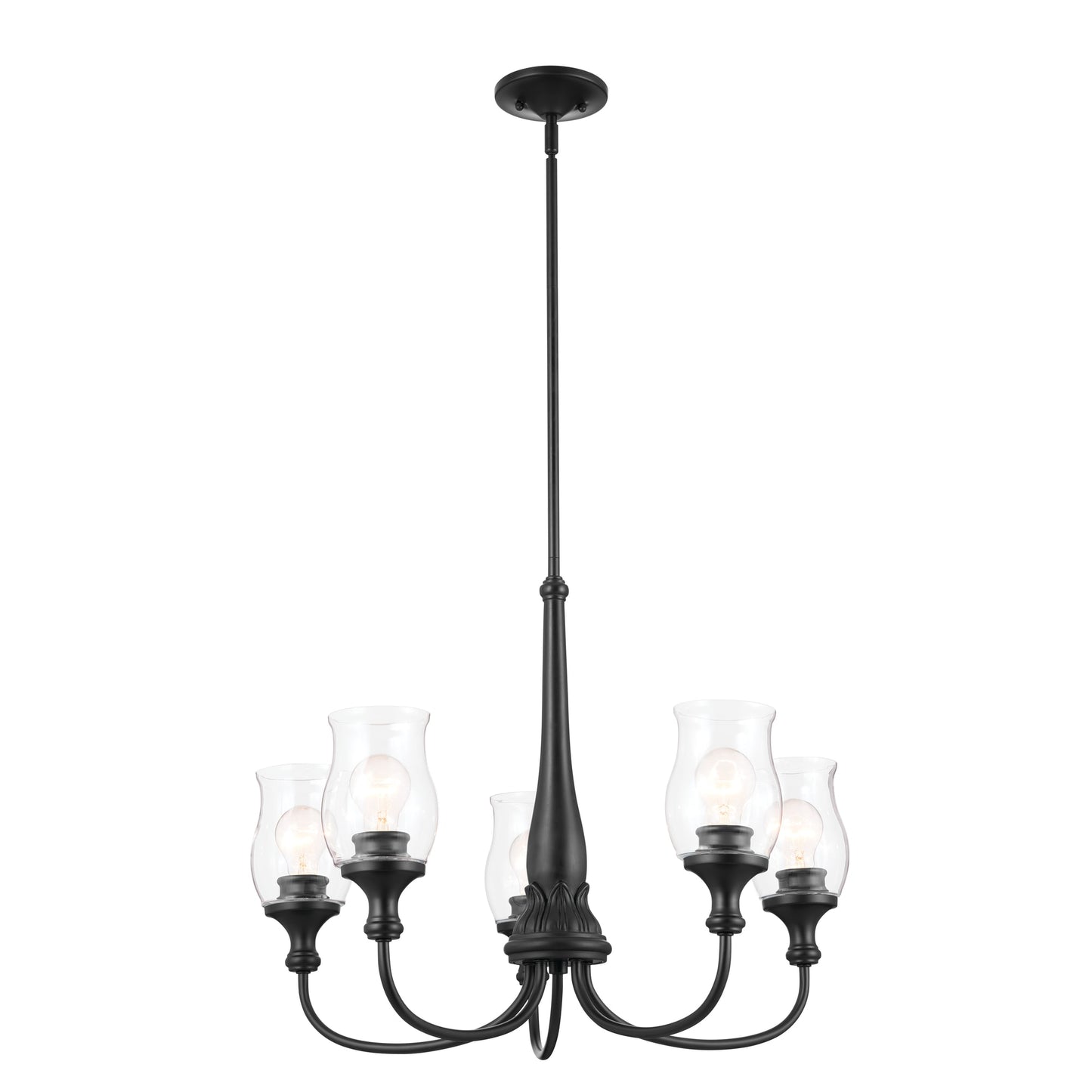 Kichler Melis 5 -Light Black Farmhouse For Use in Bedrooms, Dining Rooms, Foyers, Kitchens, Living Rooms Chandelier 5265472