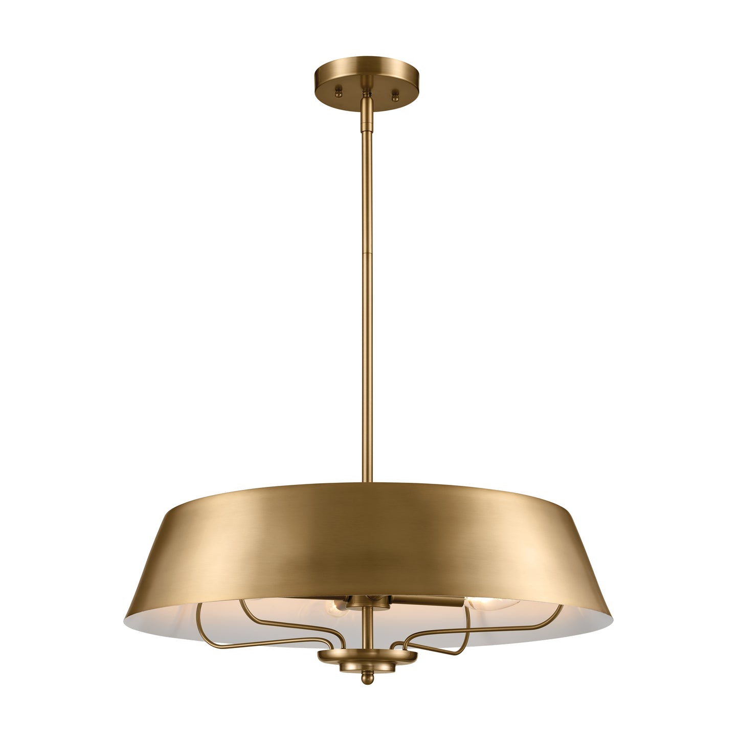 Kichler Luella 4 -Light Brushed Natural Brass Traditional Drum Medium Hanging Convertible pendant/Semi-flush 5269754