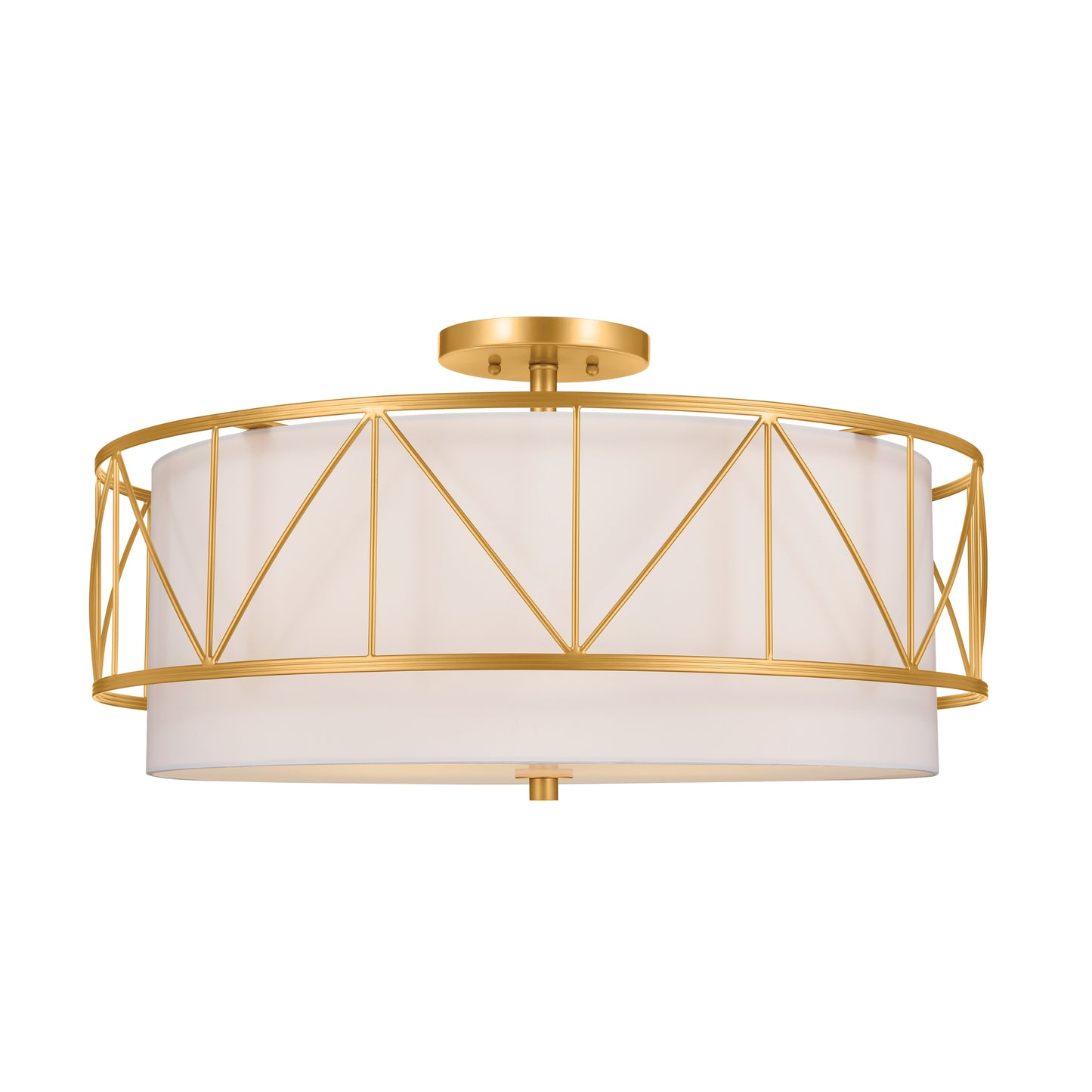 Kichler Birkleigh 4 -Light 24-in Gold Semi Flush Mount Light 5271911