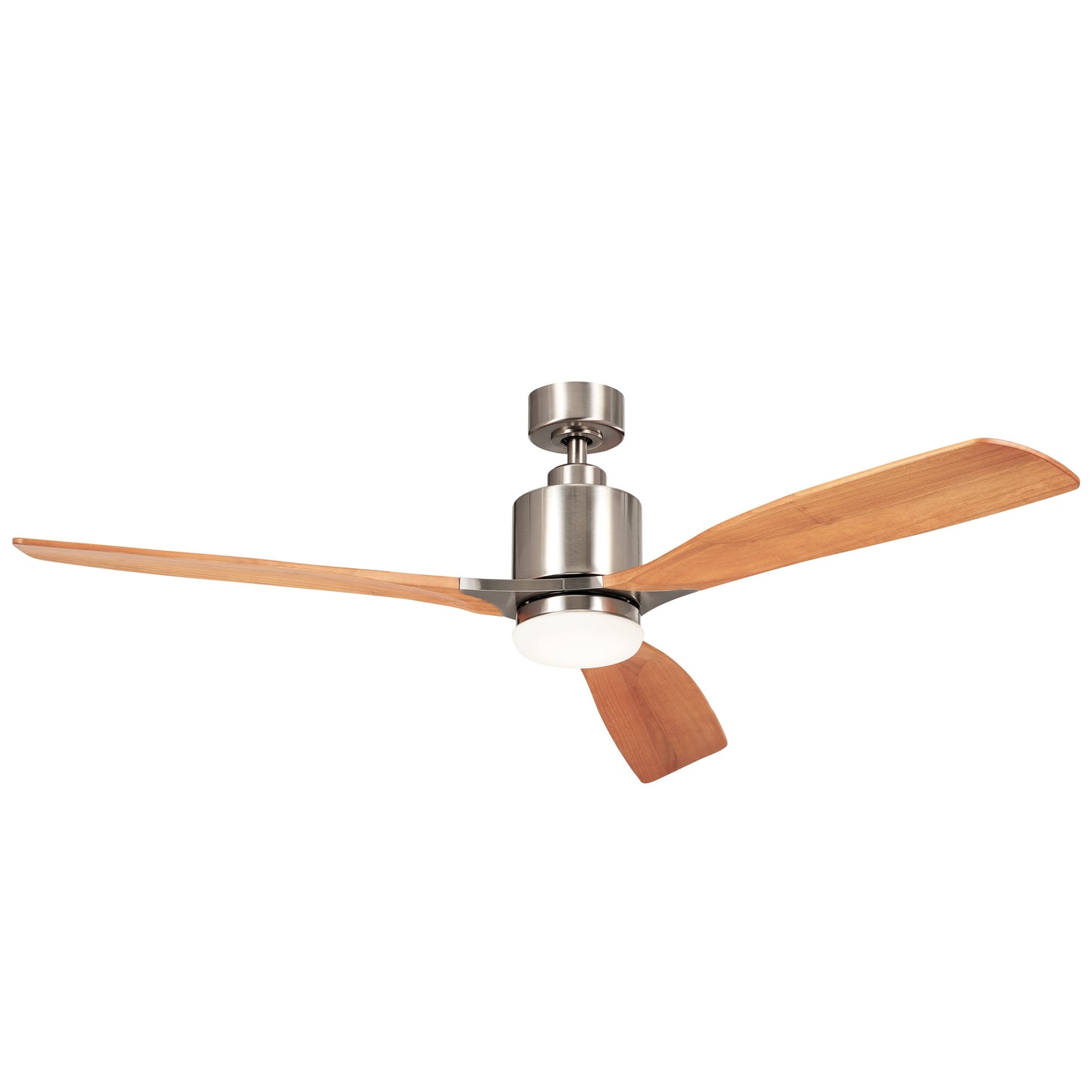 Kichler Ridley 60-in Integrated LED Brushed Stainless Steel with Weathered White Walnut Blades Ceiling Fan With Light ( 3 -Blade ) 5302496