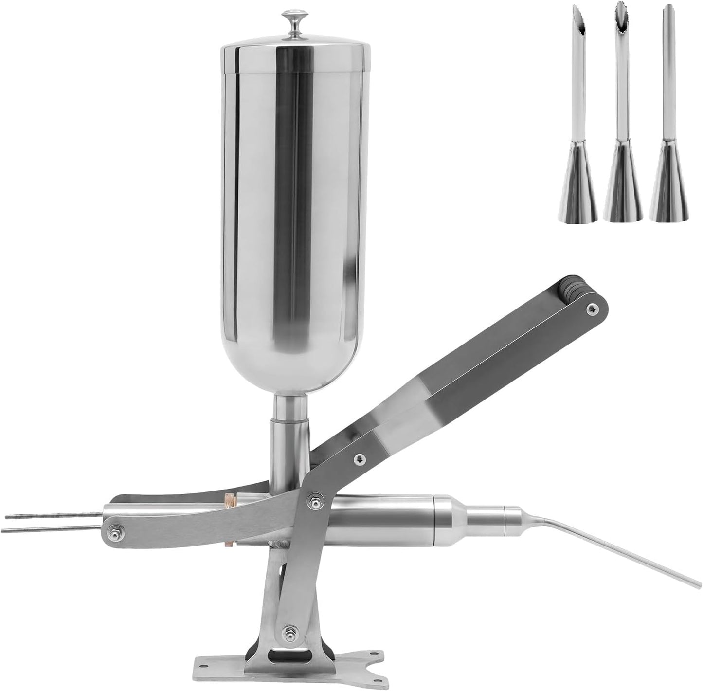 Donut Filler Machine 5L, Manual Donut Jelly Filler Injector Machine, Stainless Steel Donut Churros Filler Jelly Cream Filling Machine, Doughnuts Filling Machine with 4 Pipes for Restaurant Kitchen