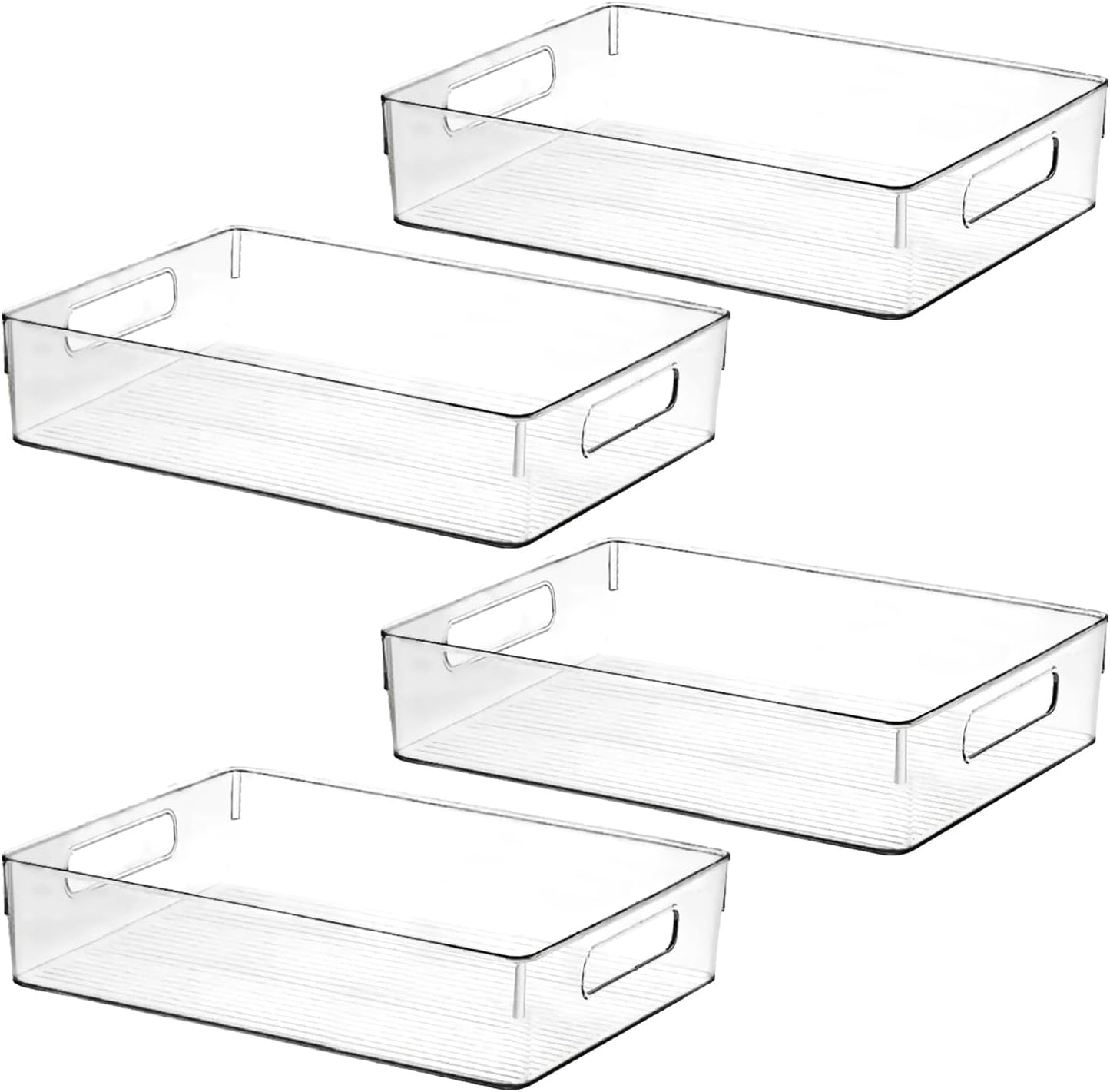 ShelfShaper Large Clear Plastic Storage Bins, Pantry Organizers and Storage Containers Fridge Organizer Bins for Organizing Home Kitchen Under Sink Bathroom Refrigerator Freezer Laundry Room