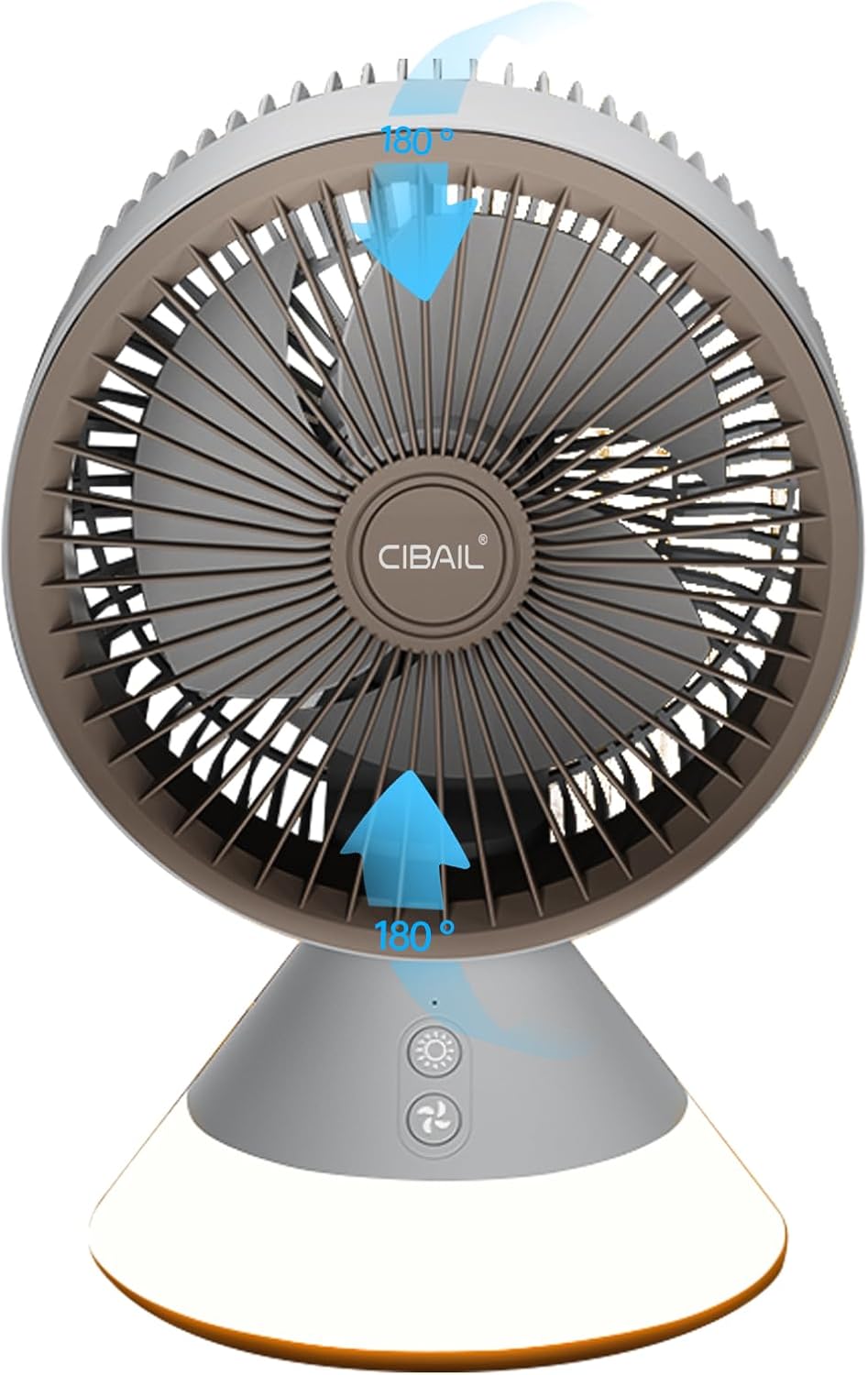 CIBAIL Small Desk Fan for Bedroom,10 Inches Portable Electric Table Air Circulation Fan,USB-C Rechargeable Powerful with 3 Speed 360° Adjustable Tilt for Whole Room,Best for Office Bedroom Kitchen