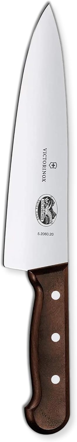 Victorinox Chef's Knife - Kitchen Knife for Home Essentials - Cooking Knife for All Cuts of Meat - Wooden Handle, Extra Wide Blade, 8"