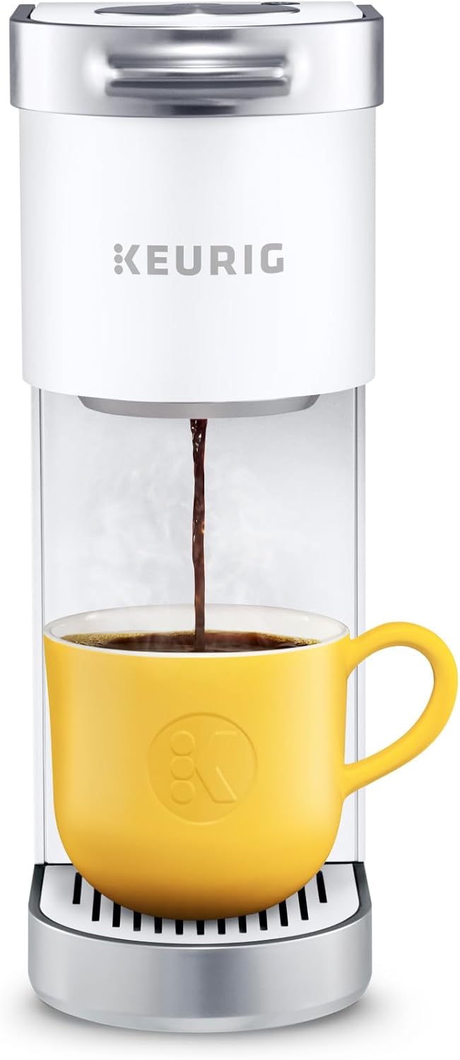 Keurig K-Mini Plus Single Serve K-Cup Pod Coffee Maker, with 6 to 12oz Brew Size, Stores up to 9 K-Cup Pods, Travel Mug Friendly, Matte White