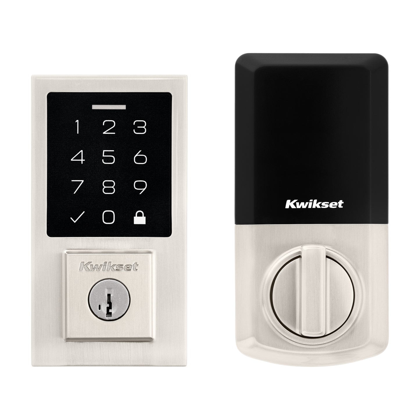 Kwikset Touchpad 270 SmartCode Contemporary Satin Nickel Electronic Deadbolt Smartkey with Keypad 992700-004