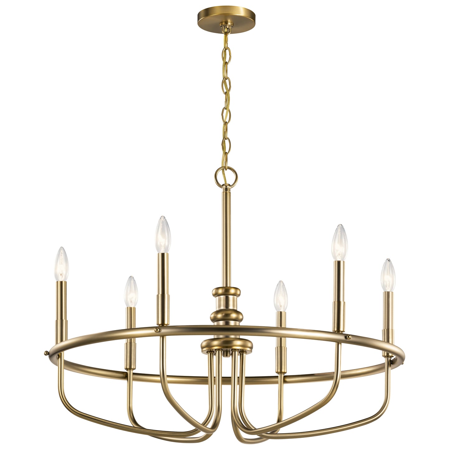 Kichler Capitol Hill 6 -Light Gold Traditional For Use in Bedrooms, Dining Rooms, Foyers, Kitchens, Living Rooms Chandelier 2479404