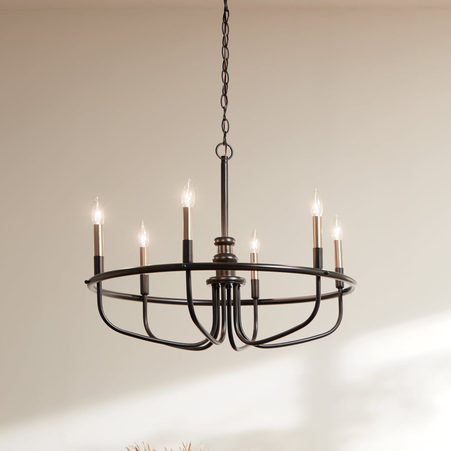 Kichler Capitol Hill 6 -Light Black Traditional For Use in Bedrooms, Dining Rooms, Foyers, Kitchens, Living Rooms Chandelier 2470015