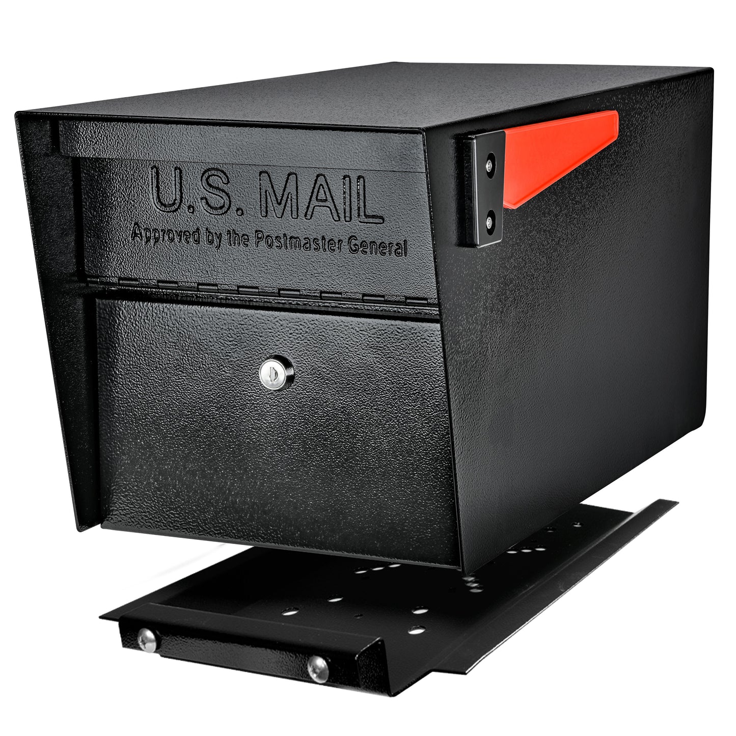 Mail Boss Post Mount Black Metal Extra Large Lockable Mailbox 7500