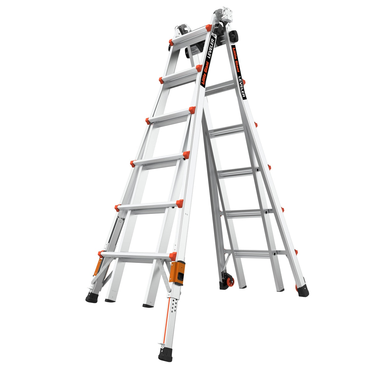 Little Giant Ladders Leveler 2 M26 with Leg Levelers 25.1-ft Reach Type 1a- 300-lb Load Capacity Telescoping Multi-Position Ladder 16506T-803