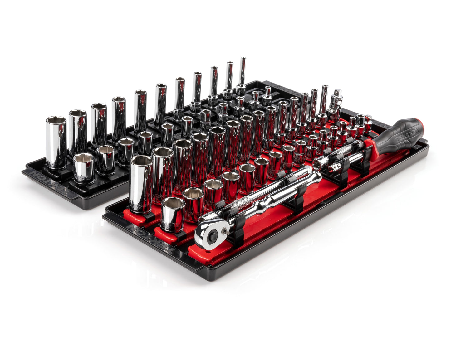 TEKTON 1/4-in Drive Standard (SAE) and Metric Shallow/Deep Socket Set (57-Pieces) SKT03301