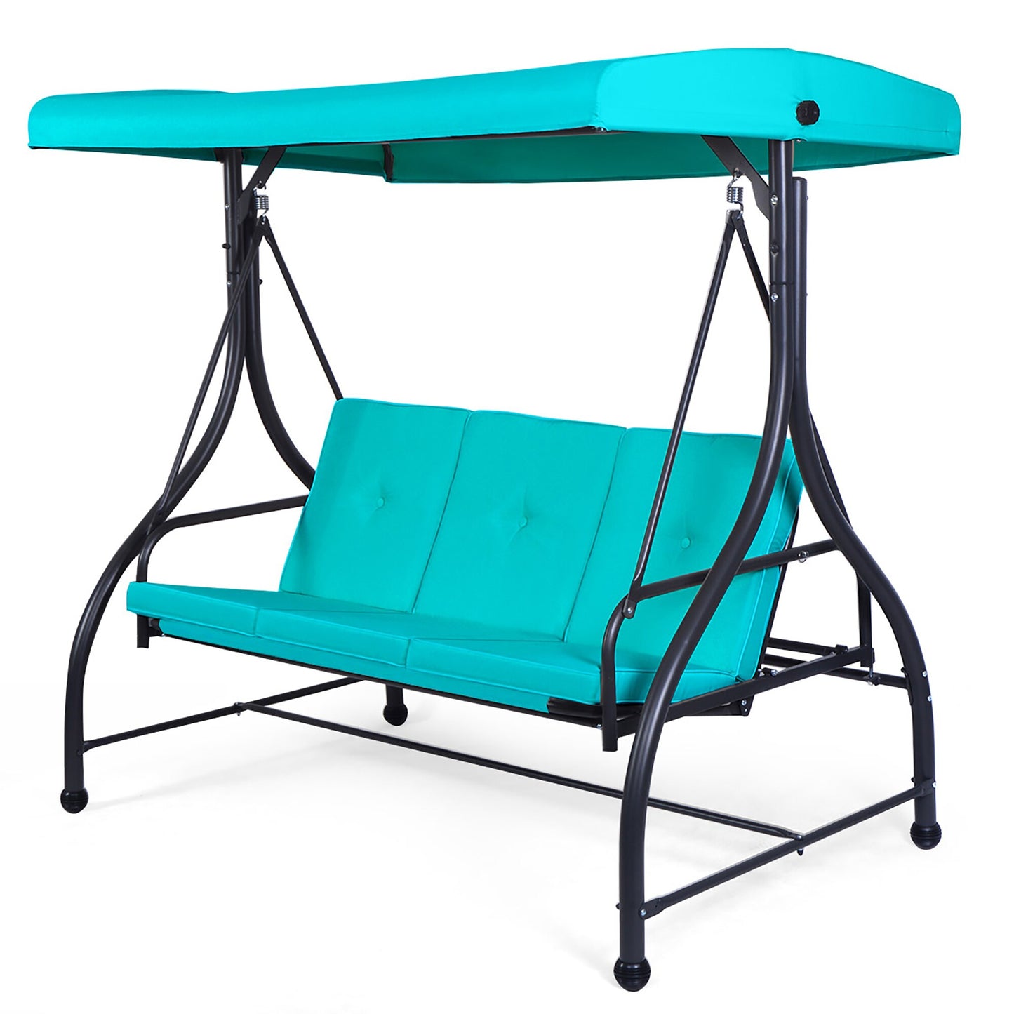 Costway 3-person Turquoise Steel Outdoor Swing