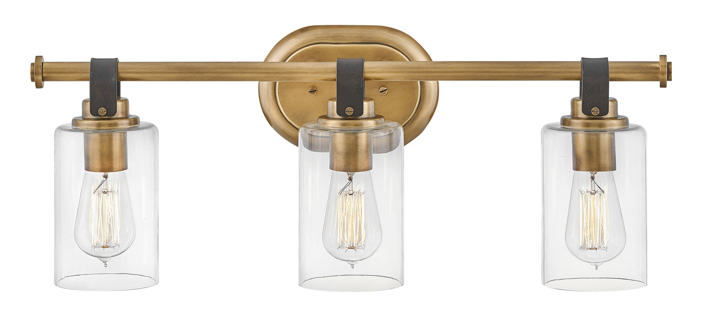 Hinkley Halstead 24-in 3 -Light Antique Gold Rustic Vanity light 5663257