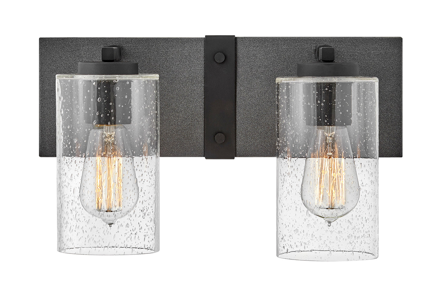 Hinkley Sawyer 14.25-in 2 -Light Matte Black Rustic Vanity light 5663102