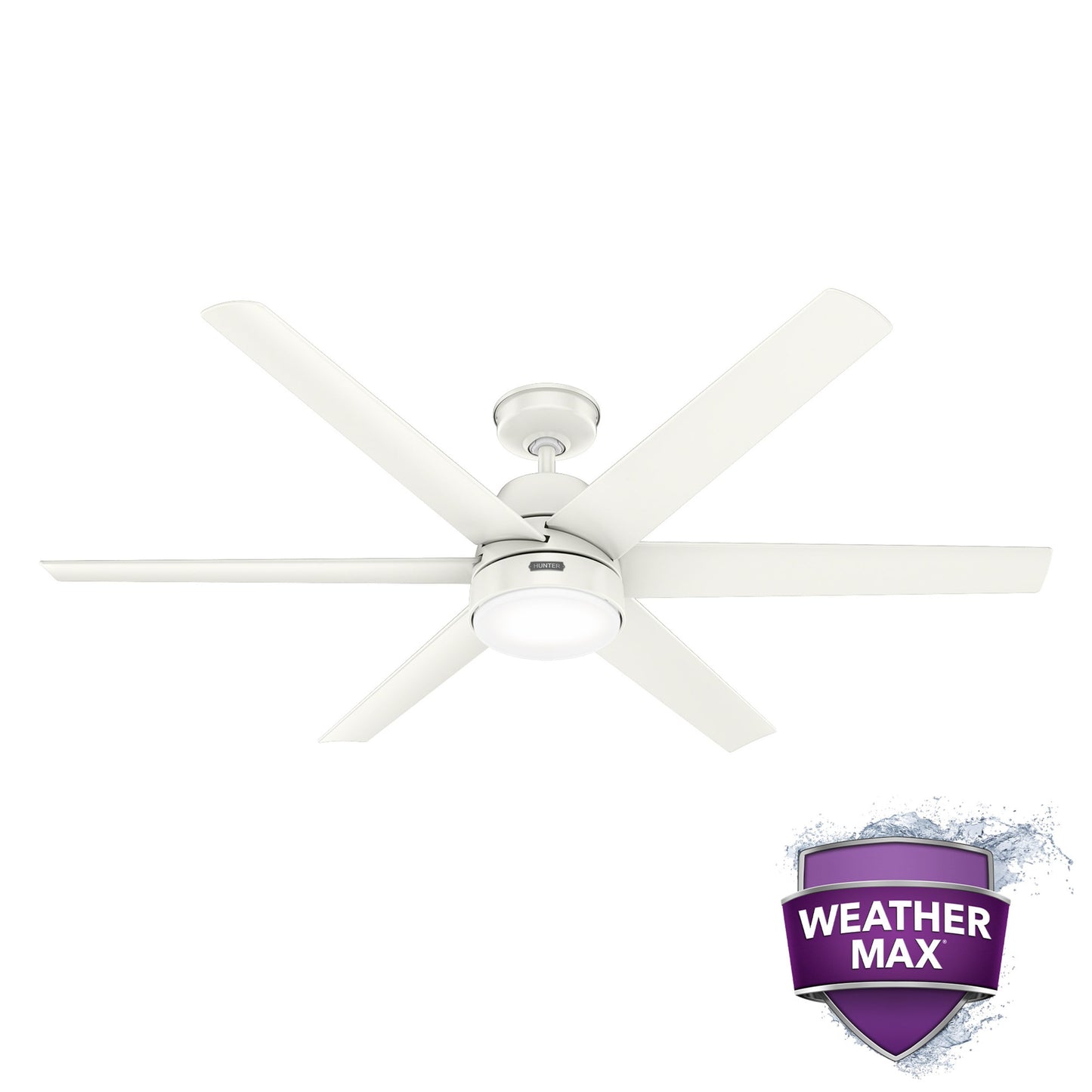 Hunter Skysail WeatherMax 60-in Outdoor Fresh White with Satin Blades Ceiling Fan With Light ( 6 -Blade ) 5456577