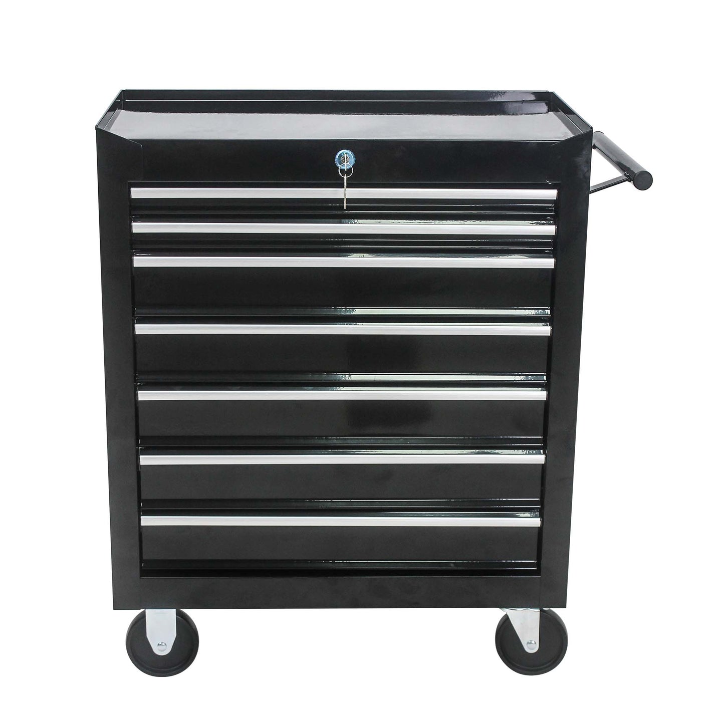 RaDEWAY 24.2-in W x 29.9-in H 7-Drawer Steel Rolling Tool Cabinet (Black) W1102107325