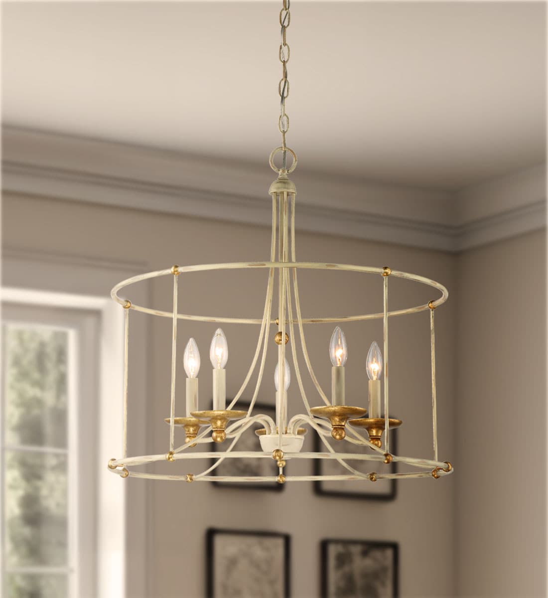 Minka Lavery Westchester County 5 -Light Multiple finishes White Traditional For Use in Bedrooms, Dining Rooms, Foyers, Living Rooms Chandelier 2676436