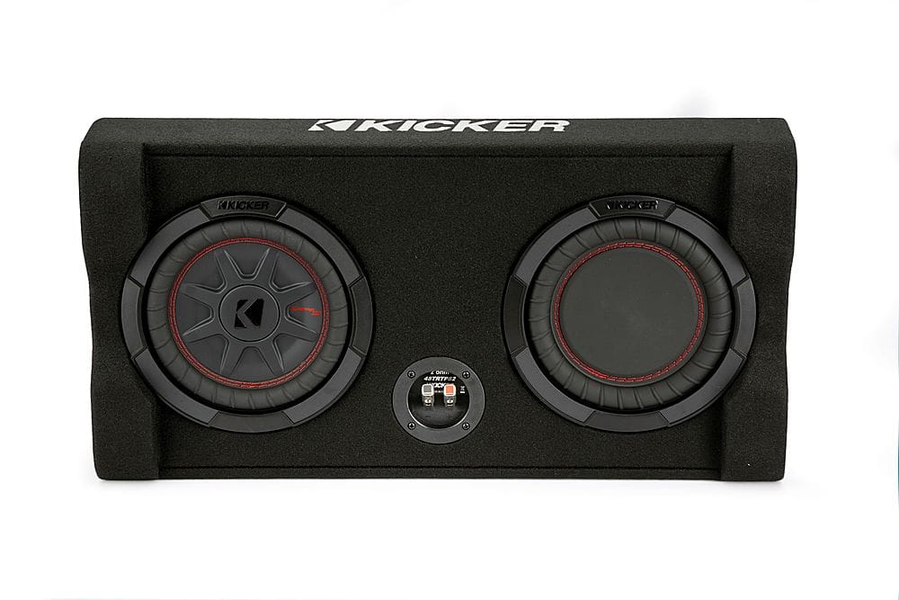 KICKER - CompRT Down-Firing 8” Dual-Voice-Coil 2-Ohm Loaded Subwoofer Enclosure - Black
