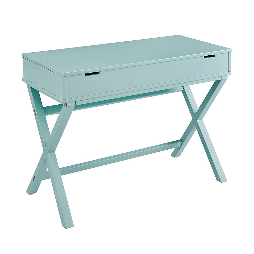Linon Home Décor - Penrose Campaign-Style Lift-Top Desk - Pastel Turquoise