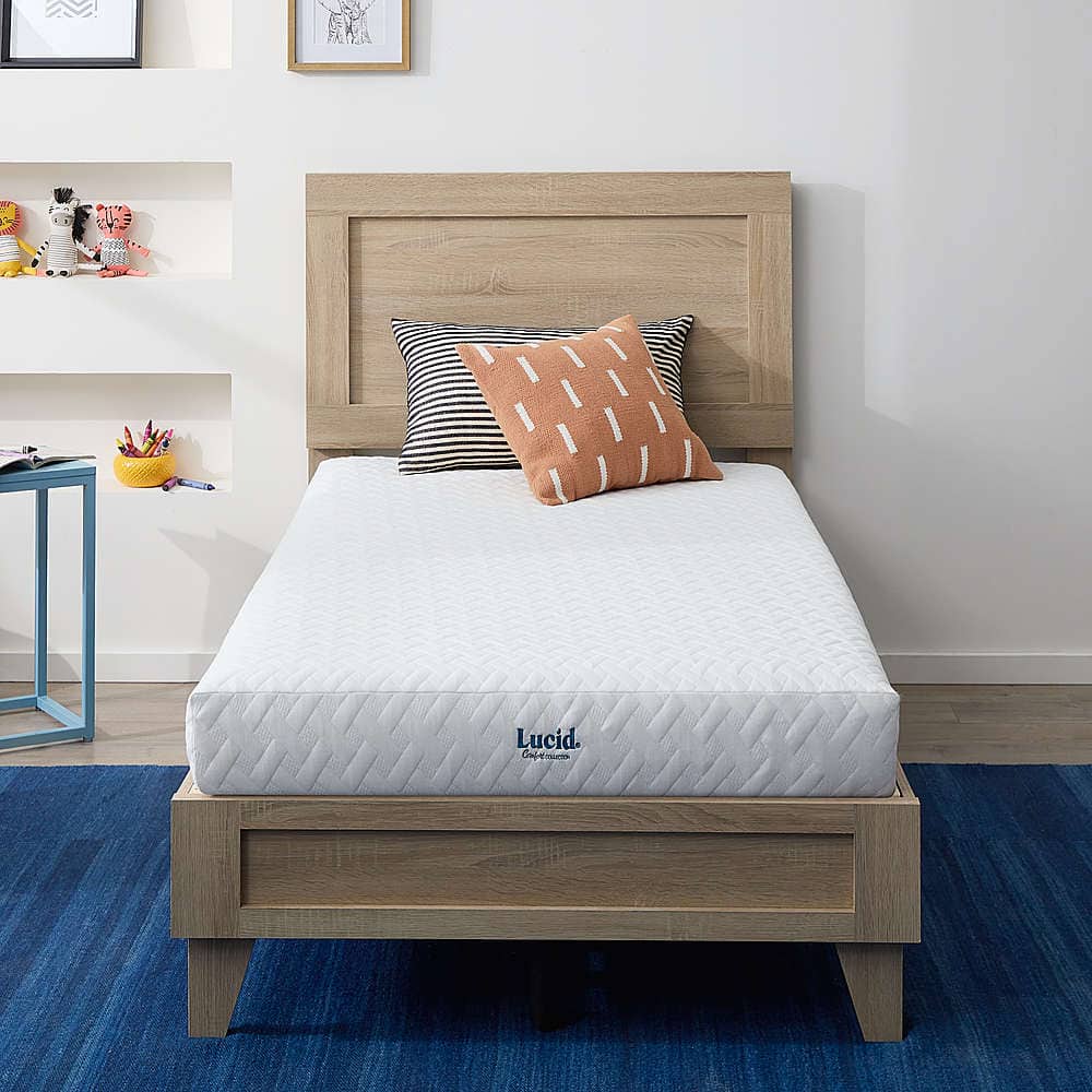 Lucid Comfort Collection - 5-inch Gel Memory Foam Mattress - Queen - White