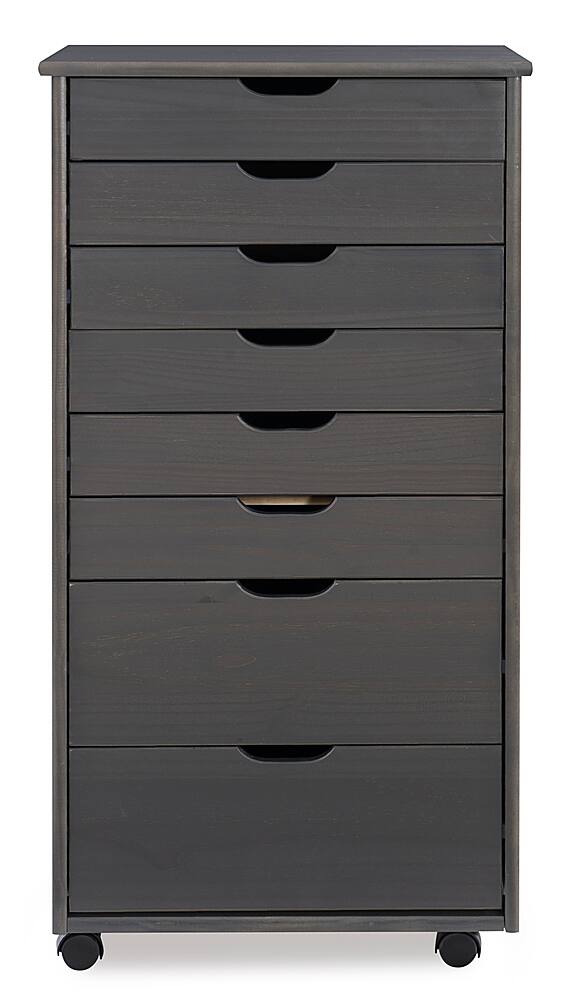 Linon Home Décor - Monte Eight-Drawer Rolling Storage Cart - Gray