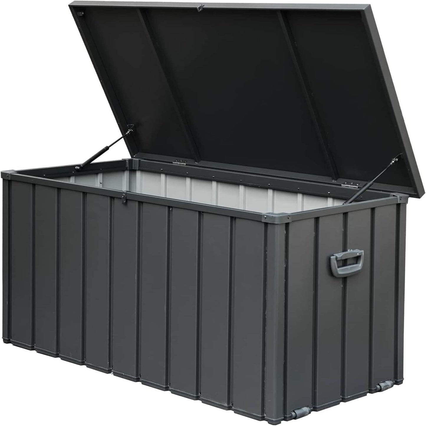 LIVIZA Lockable Storage Bin 150-Gallon Dark Gray Metal Deck Box