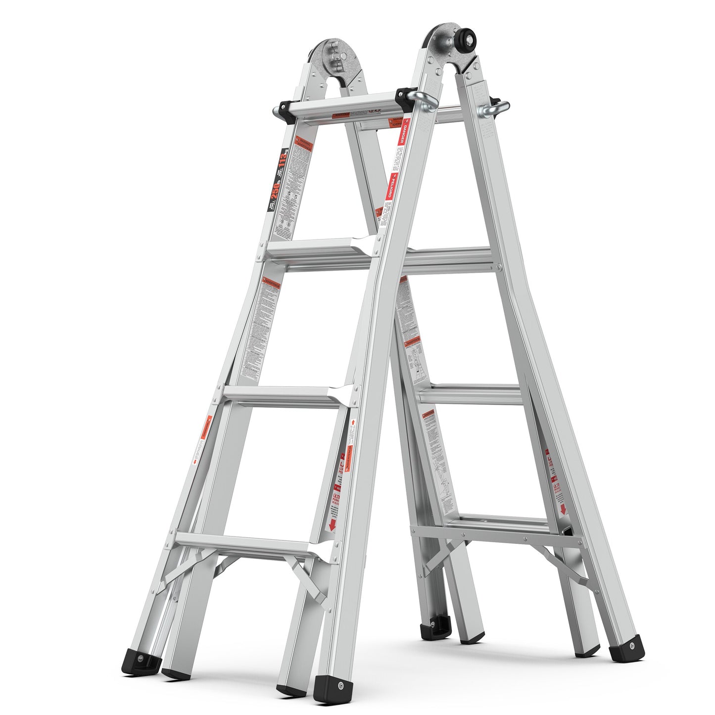 Maocao Hoom 12-ft Reach Type 1- 250-lb Load Capacity Telescoping Multi-Position Ladder YCBH356879