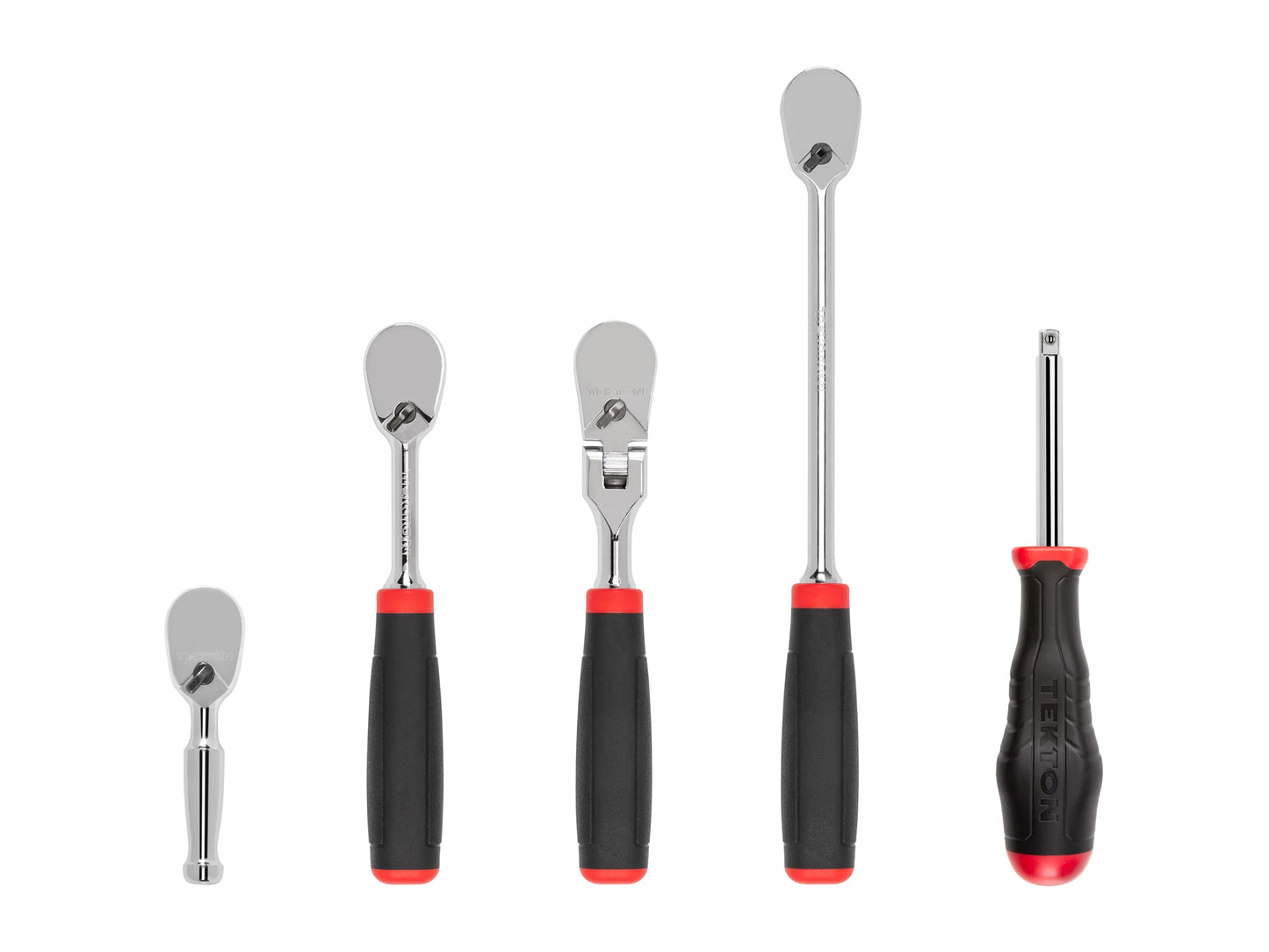 TEKTON 1/4 Inch Drive Comfort Grip Ratchet and Spinner Handle Set (5-Piece) SDR99010