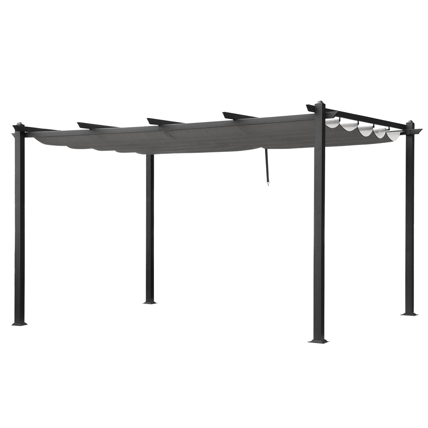 Outopee Pergola 12-ft 6-in W x 10-ft L x 8-ft H Gray Metal Freestanding Pergola with Canopy
