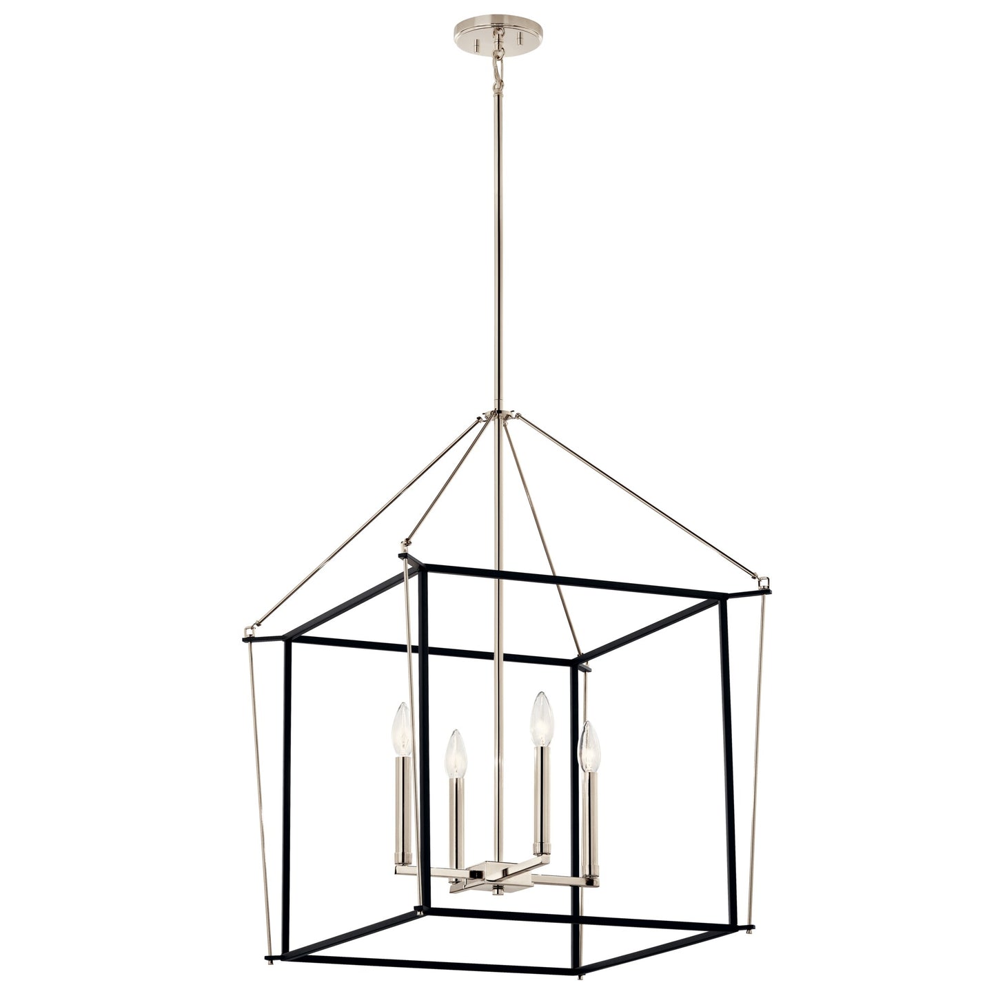 Kichler Eisley 4 -Light Polished Nickel Modern/contemporary Lantern Large Hanging Pendant light 6297745