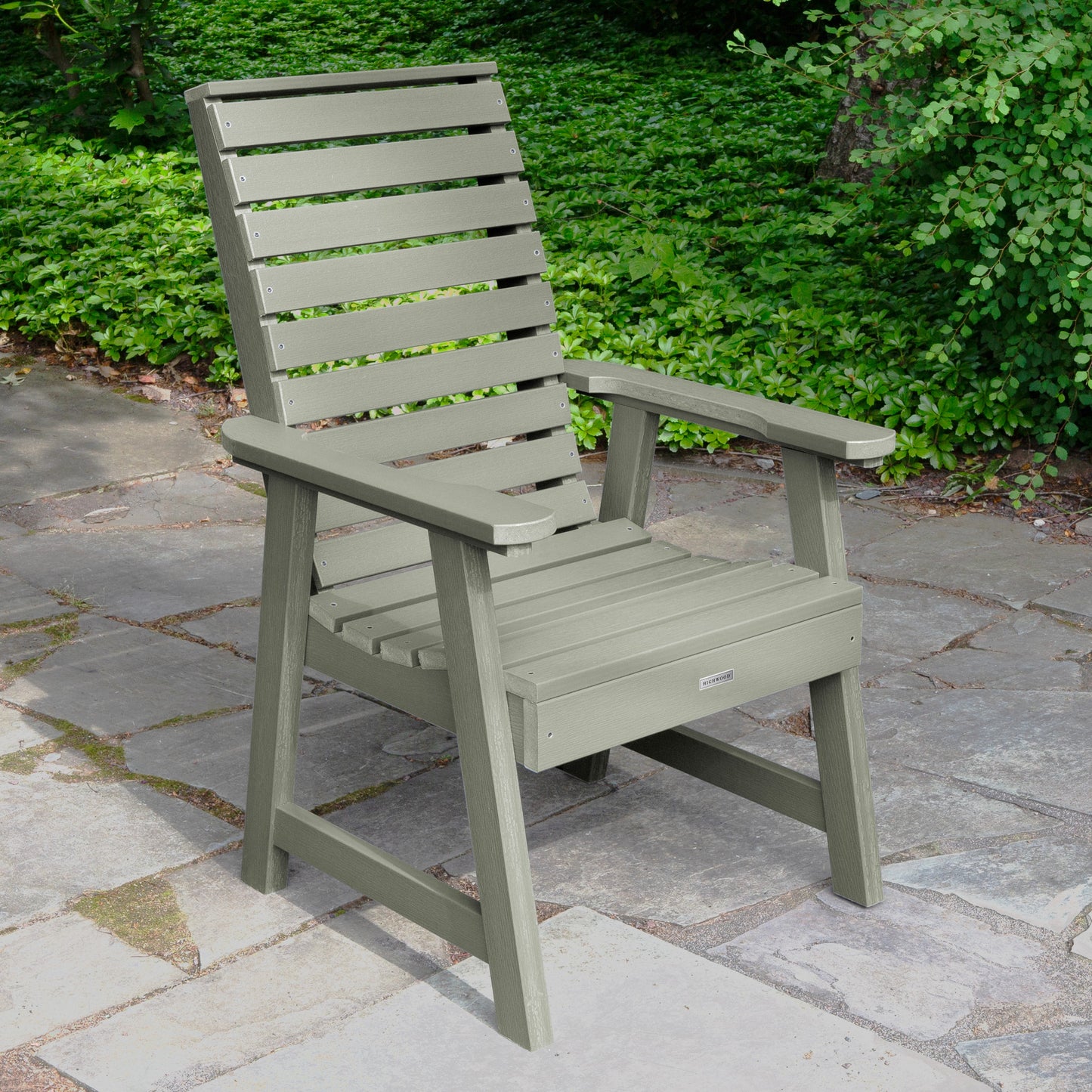 highwood Weatherly Eucalyptus Poly-lumber Frame Stationary Dining Chair with Slat Seat