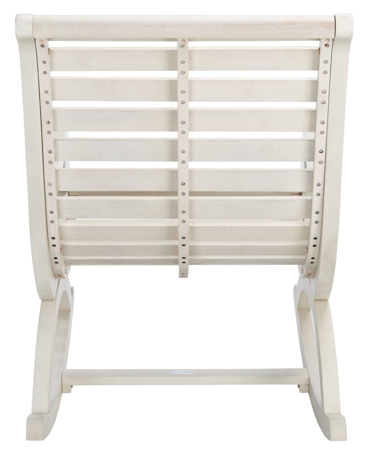 Safavieh Sonora White Wood Frame Rocking Chair with Off-white Slat Seat